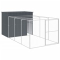 Casota P/ Cães C/ Parque 214x457x181 cm Aço Galvaniz. Antracite