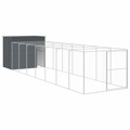 Casota P/ Cães C/ Parque 214x865x181 cm Aço Galvaniz. Antracite