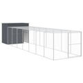 Casota P/ Cães C/ Parque 214x865x181 cm Aço Galvaniz. Antracite