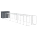 Casota P/ Cães C/ Parque 214x1273x181cm Aço Galvaniz. Antracite