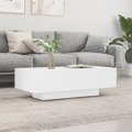 Mesa Centro 100x49,5x31cm Derivados de Madeira Branco Brilhante