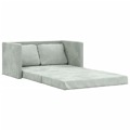 Sofá-cama sem Pés 122x204x55 cm Veludo Cinzento-claro