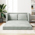 Sofá-cama sem Pés 122x204x55 cm Veludo Cinzento-claro