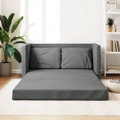 Sofá-cama sem Pés 112x174x55 cm Tecido Cinzento-escuro