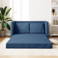 Sofá-cama sem Pés 112x174x55 cm Tecido Azul