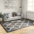 Tapete Lavável Antiderrapante 160x230 cm Preto e Branco