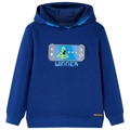 Sweatshirt para Criança com Capuz e Estampa de Consola Azul-escuro 104