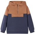 Sweatshirt para Criança com Capuz e Meio Fecho Antracite/conhaque 140