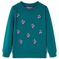 Sweatshirt para Criança com Estampa de Brilhantes Verde-escuro 104