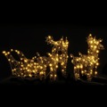 Renas de Natal Decorativas C/ Trenó 240 Leds Vime Branco Quente