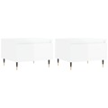 Mesas de Centro 2pcs 50x46x35cm Deriv. Madeira Branco Brilhante