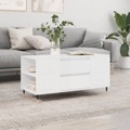 Mesa Centro 102x44,5x50cm Derivados de Madeira Branco Brilhante