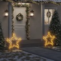 Decoração Estrela de Natal C/ Luz e Estacas 115 Luzes LED 85 cm