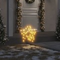 Decoração Estrela de Natal C/ Luz e Estacas 3 pcs 50 Leds 29 cm