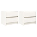 Mesas de Cabeceira 2 pcs 40x31x35,5 cm Pinho Maciço Branco