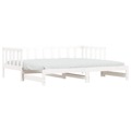 Sofá-cama com Gavetão 80x200 cm Madeira de Pinho Maciça Branco