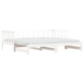 Sofá-cama com Gavetão 90x190 cm Madeira de Pinho Maciça Branco