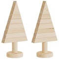 árvores de Natal Decorativas 2pcs 30 cm Madeira de Pinho Maciça