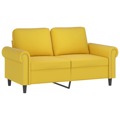 Sofá de 2 Lugares Veludo 120 cm Amarelo