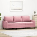 Sofá de 3 Lugares 180 cm Veludo Rosa