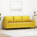 Sofá de 3 Lugares 180 cm Veludo Amarelo