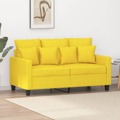 Sofá de 2 Lugares 120 cm Tecido Amarelo-claro