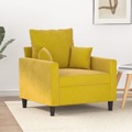 Poltrona 60 cm Veludo Amarelo