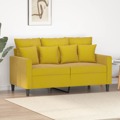 Sofá de 2 Lugares Veludo 120 cm Amarelo