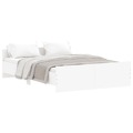 Estrutura de Cama com Cabeceira e Pés 140x190 cm Branco