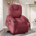 Poltrona de Massagens Reclin. Elevatória Tecido Vermelho Tinto