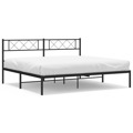 Estrutura de Cama em Metal com Cabeceira 180x200 cm Preto