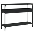 Mesa Consola C/ Prateleira 100x29x75 cm Derivados Madeira Preto