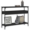 Mesa Consola C/ Prateleira 100x29x75 cm Derivados Madeira Preto