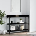 Mesa Consola C/ Prateleiras 100x30x80 cm Preto