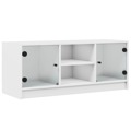 Móvel de Tv C/ Portas de Vidro 102x37x42 cm Branco