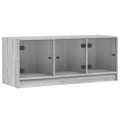 Móvel de Tv C/ Portas de Vidro 102x37x42 cm Cinza Sonoma