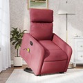 Poltrona de Massagens Reclin. Elevatória Tecido Vermelho Tinto