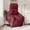 Poltrona de Massagens Reclin. Elevatória Tecido Vermelho Tinto