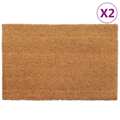 Tapetes Porta 2 pcs 40x60 cm Fibra de Coco Tufada Natural