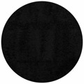 Tapete Shaggy de pelo Alto ø 80 cm Preto