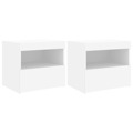 Mesas de Cabeceira C/ Luzes LED 2 pcs 50x40x45 cm Branco