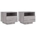 Mesas Cabeceira C/ Luzes LED 2 pcs 40x39x37 cm Cinzento-sonoma