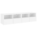 Móveis de Parede P/ Tv 2pcs 60x30x30cm Derivados Madeira Branco