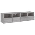 Móveis Parede P/ Tv 2pcs 60x30x30cm Deriv. Madeira Cinza Sonoma