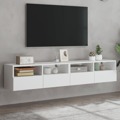 Móveis Parede P/ Tv 2pcs 80x30x30cm Derivados de Madeira Branco