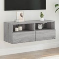 Móvel de Parede P/ Tv 80x30x30cm Derivados Madeira Cinza Sonoma