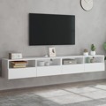 Móvel Parede P/ Tv 2 pcs 100x30x30 cm Derivados Madeira Branco