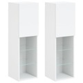 Móveis de Tv com Luzes LED 2 pcs 30,5x30x102 cm Branco