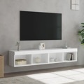 Móveis de Tv com Luzes LED 2 pcs 80x30x30 cm Branco