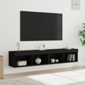 Móveis de Tv com Luzes LED 2 pcs 80x30x30 cm Preto